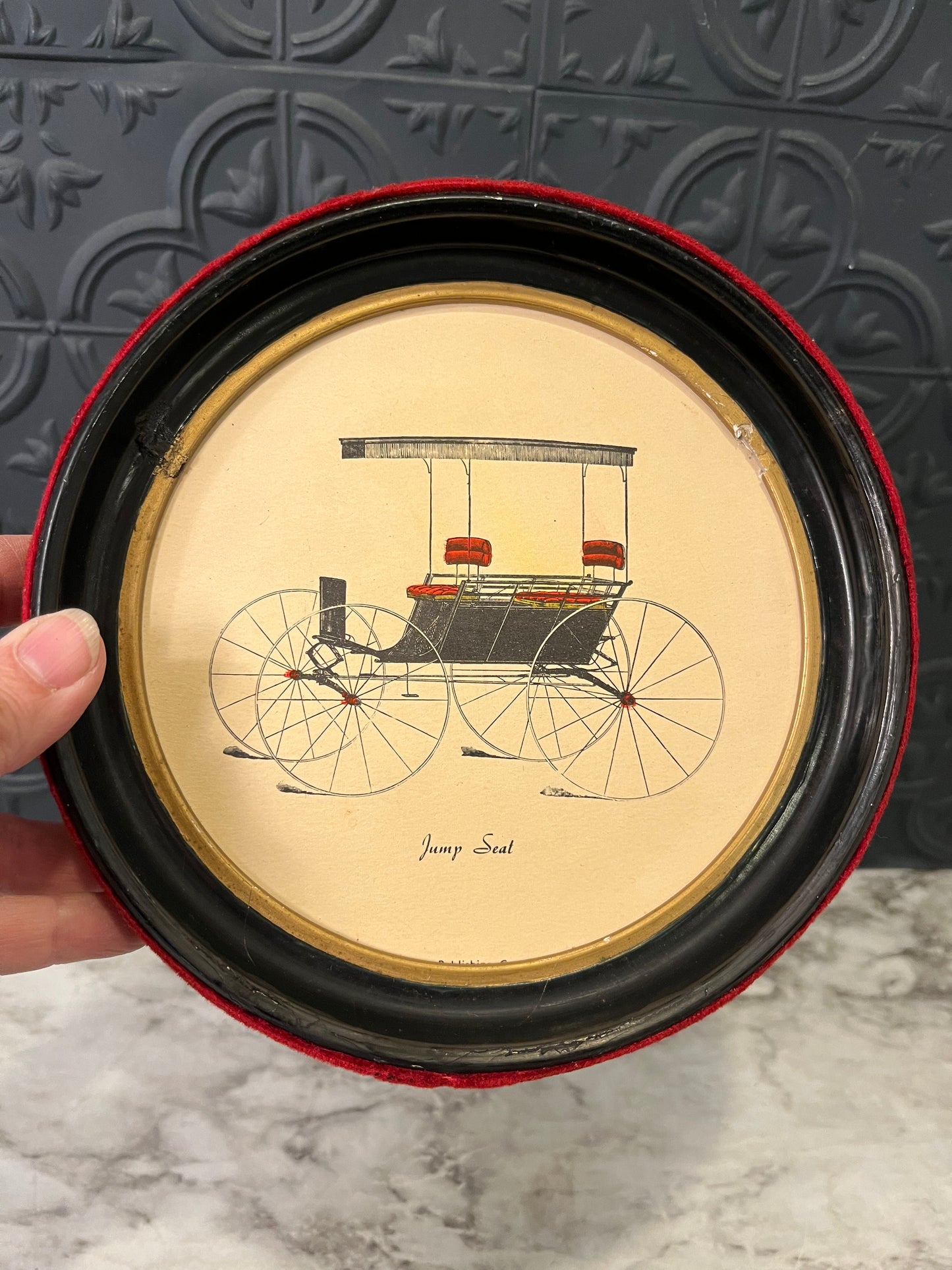 Jump seat Print in round frame AS IS