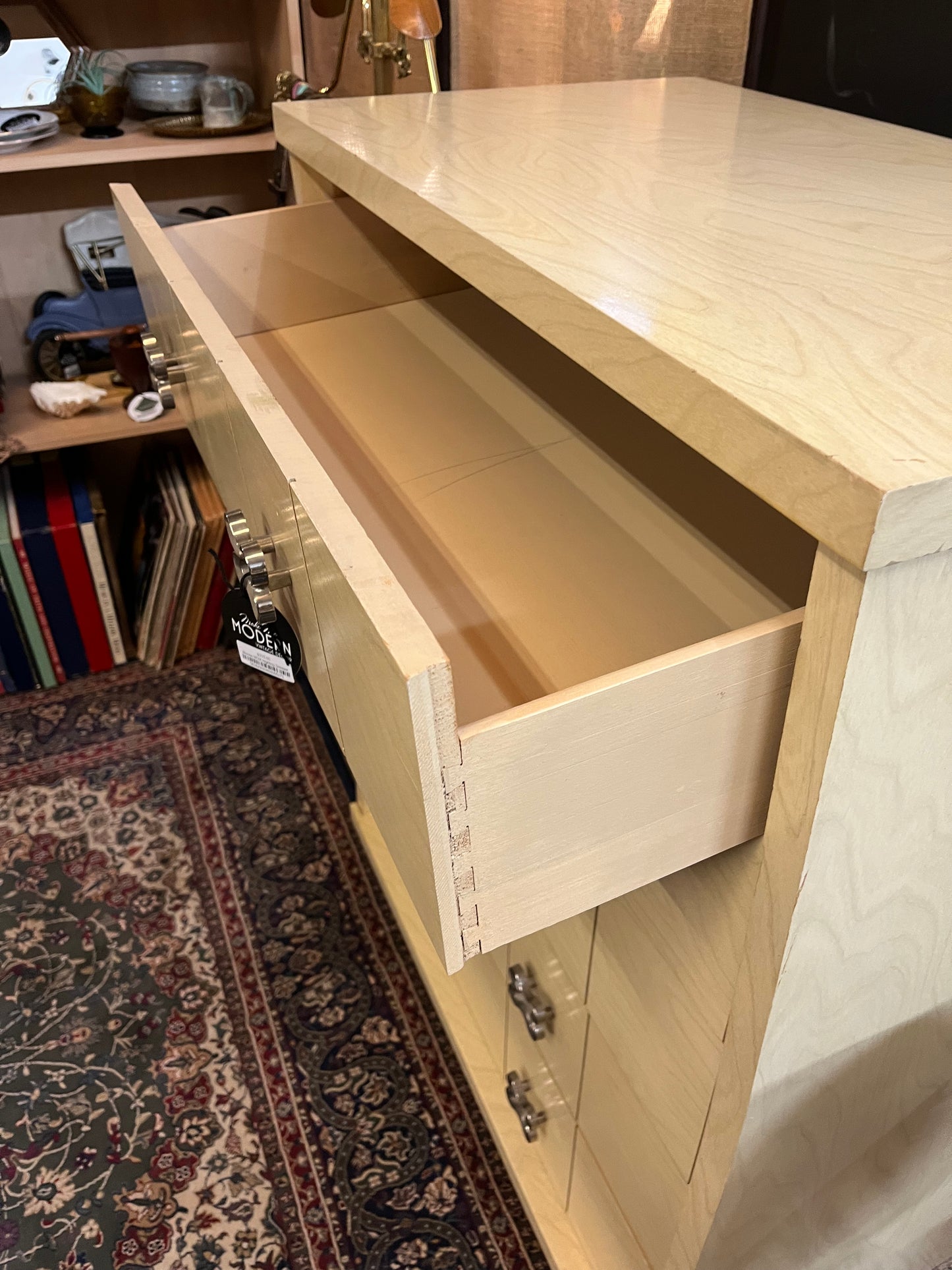 Blonde MCM Highboy Dresser