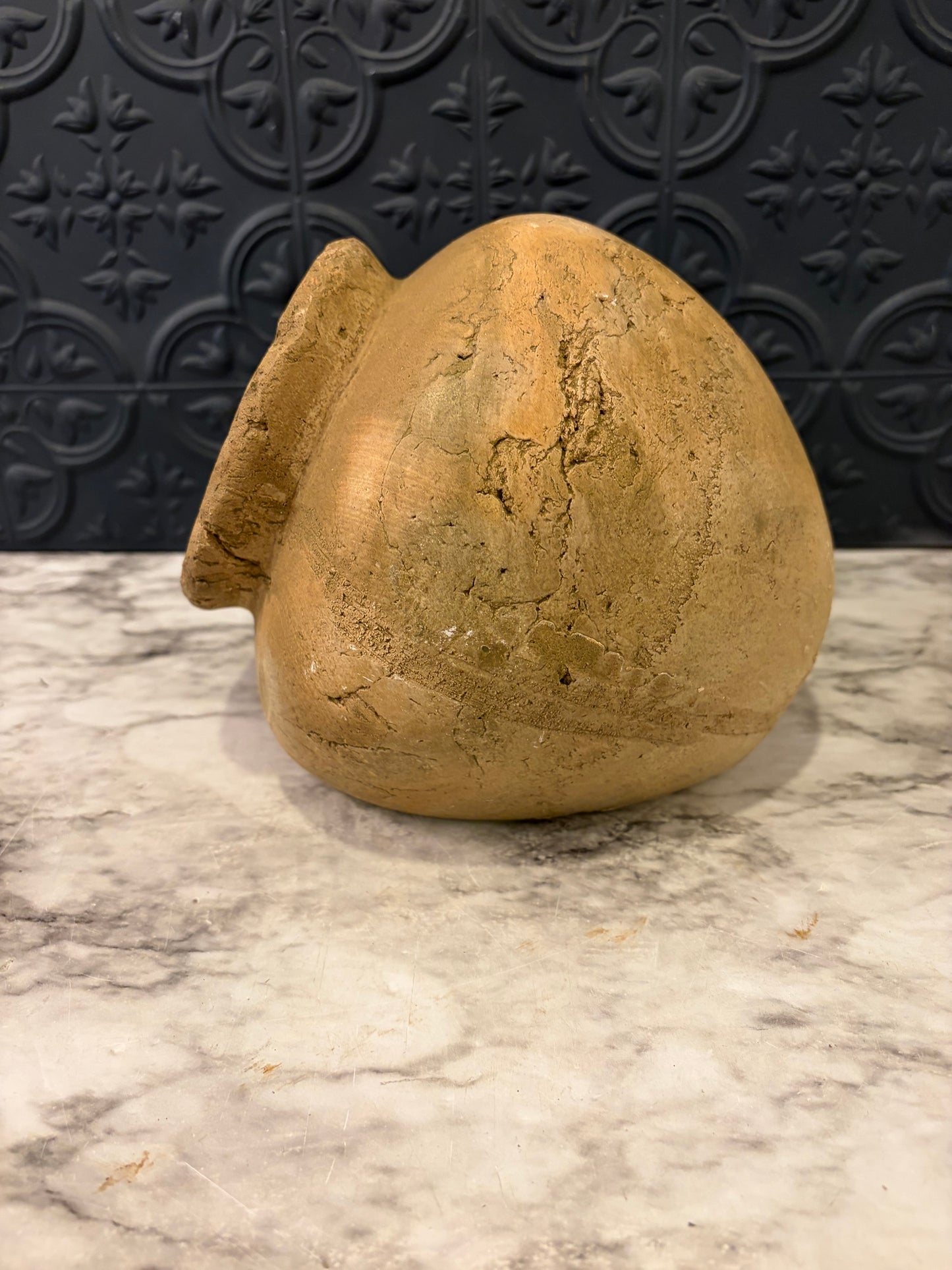 Brown Clay Vase Side Lay