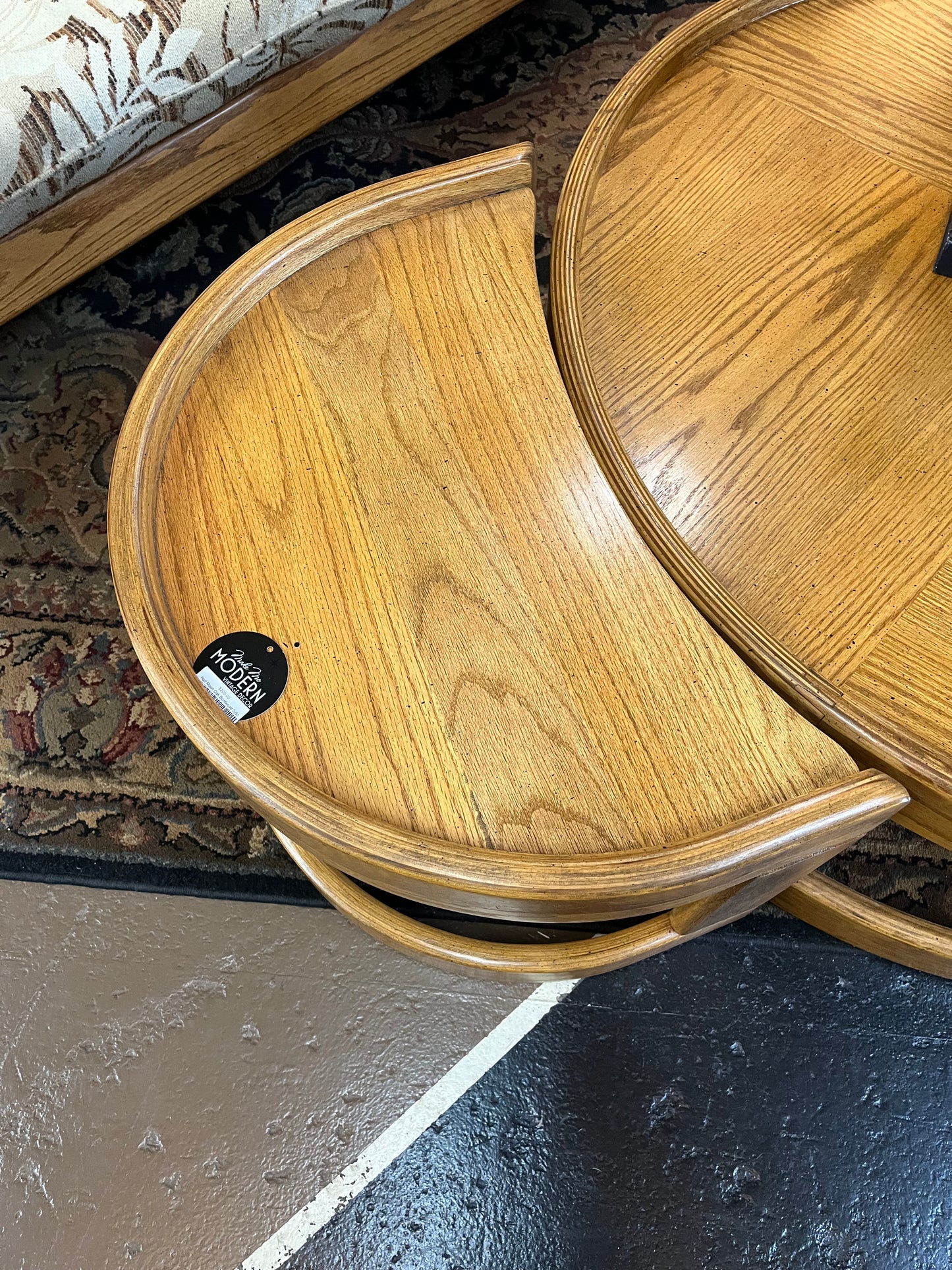Half Moon Oak Bentwood Side Table