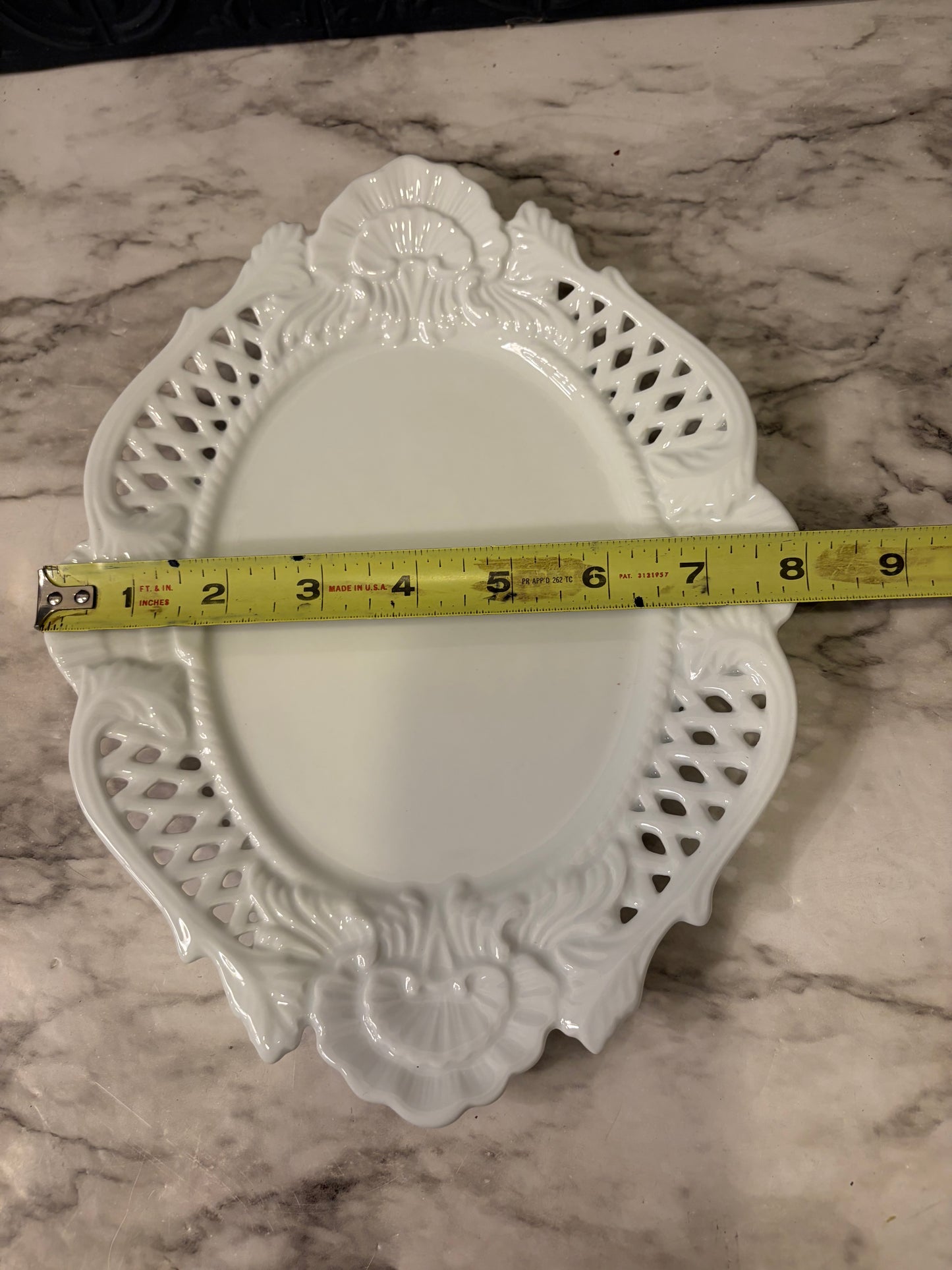 Oval Milkglass Twos Company Tray