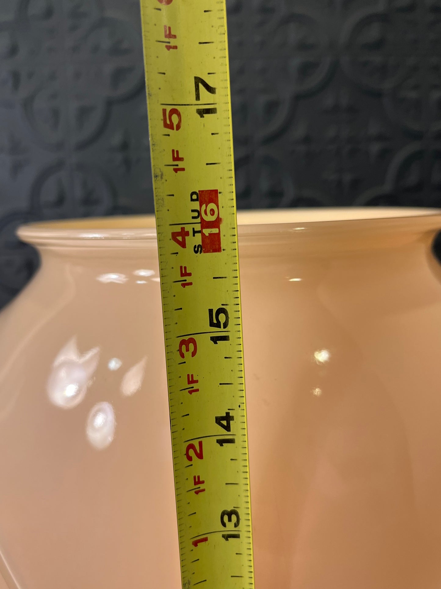 Large Peach Art deco Vase 16"