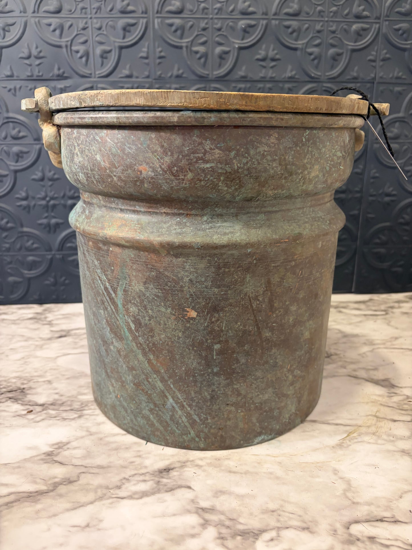 Copper Pail with Brass Handle 10"