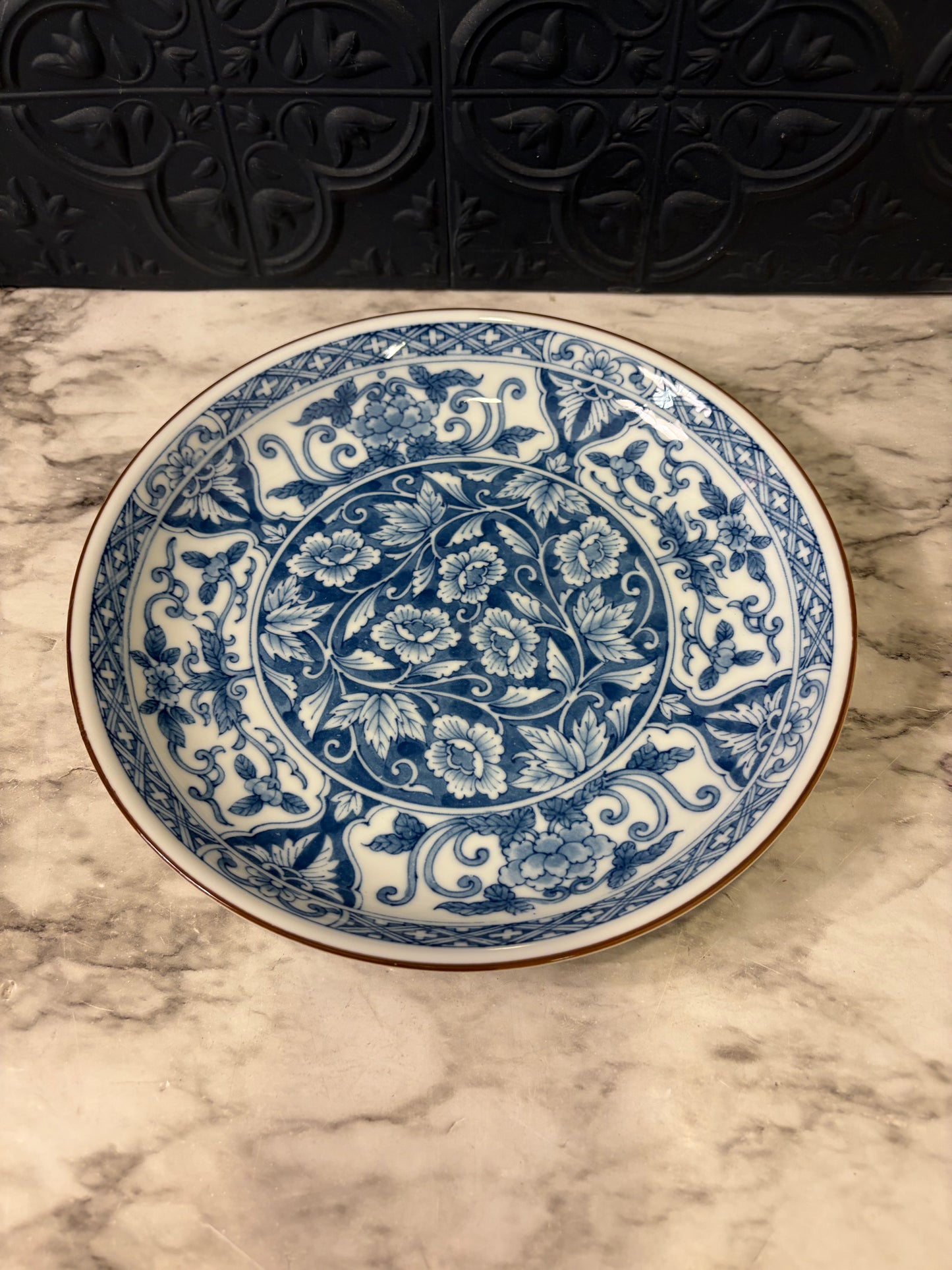 Andrea by Sadek Blue and White Plate