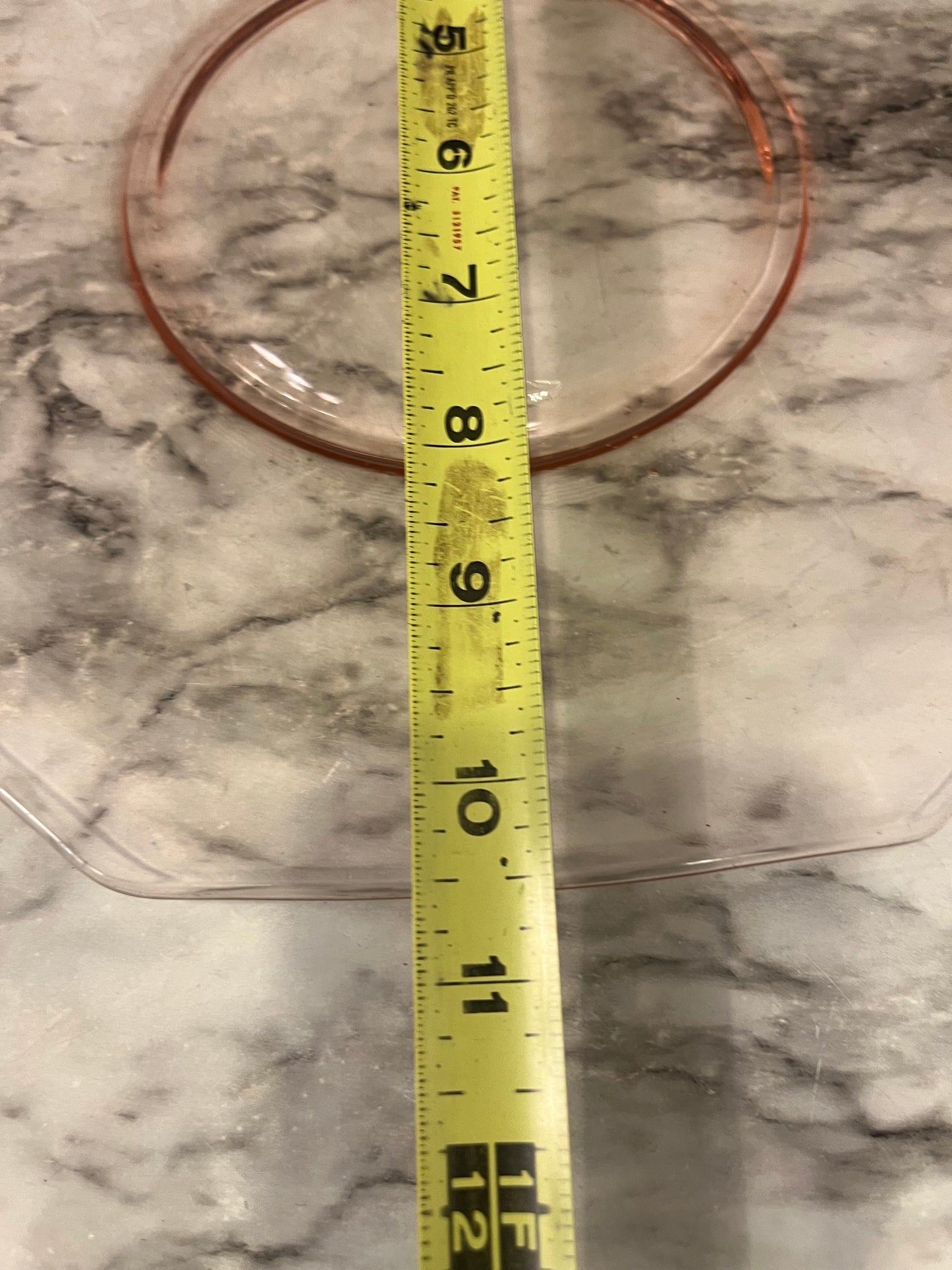 Pink Glass Plate with Handles