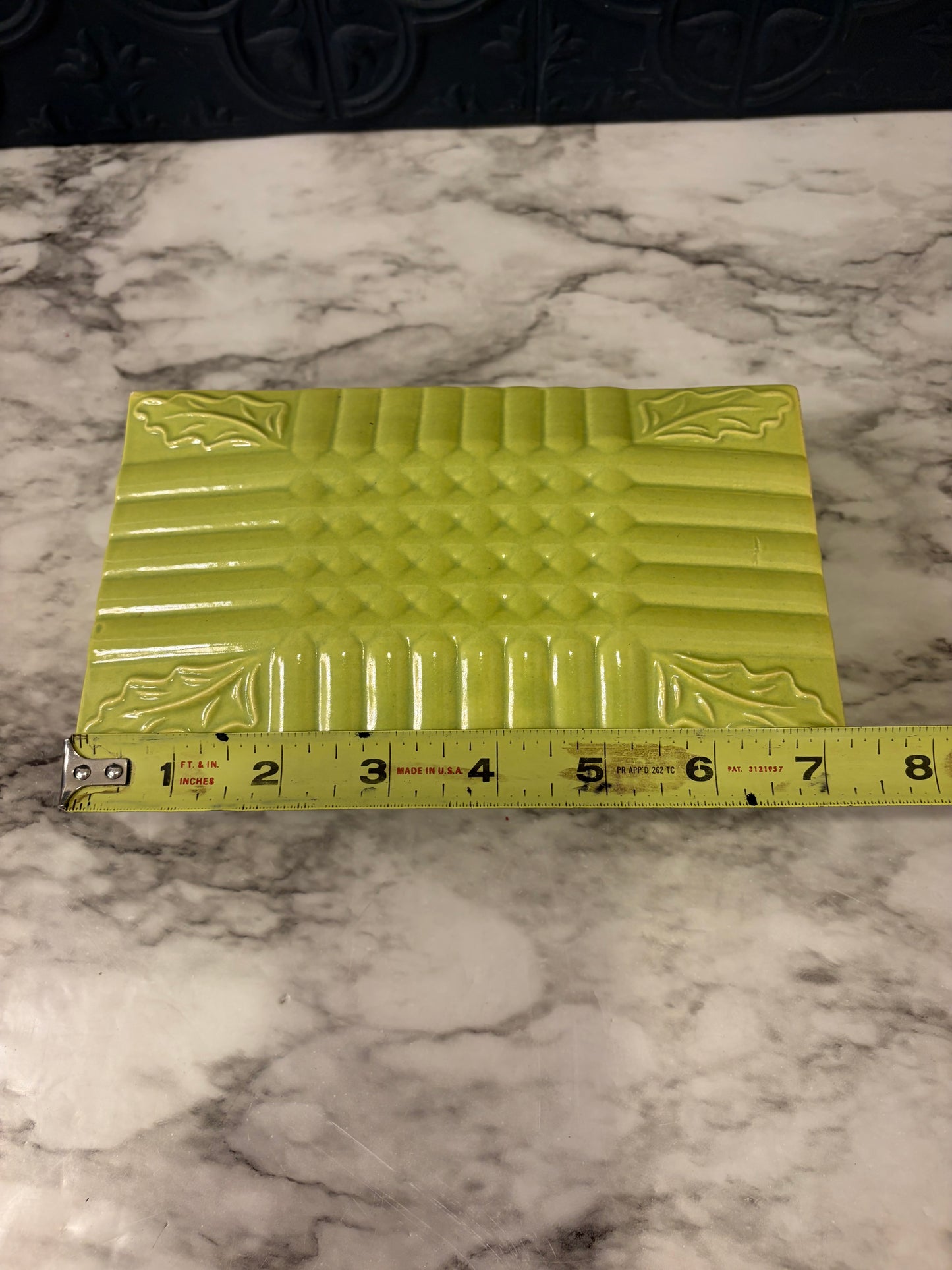 Lime Green California Pottery Box with Lid