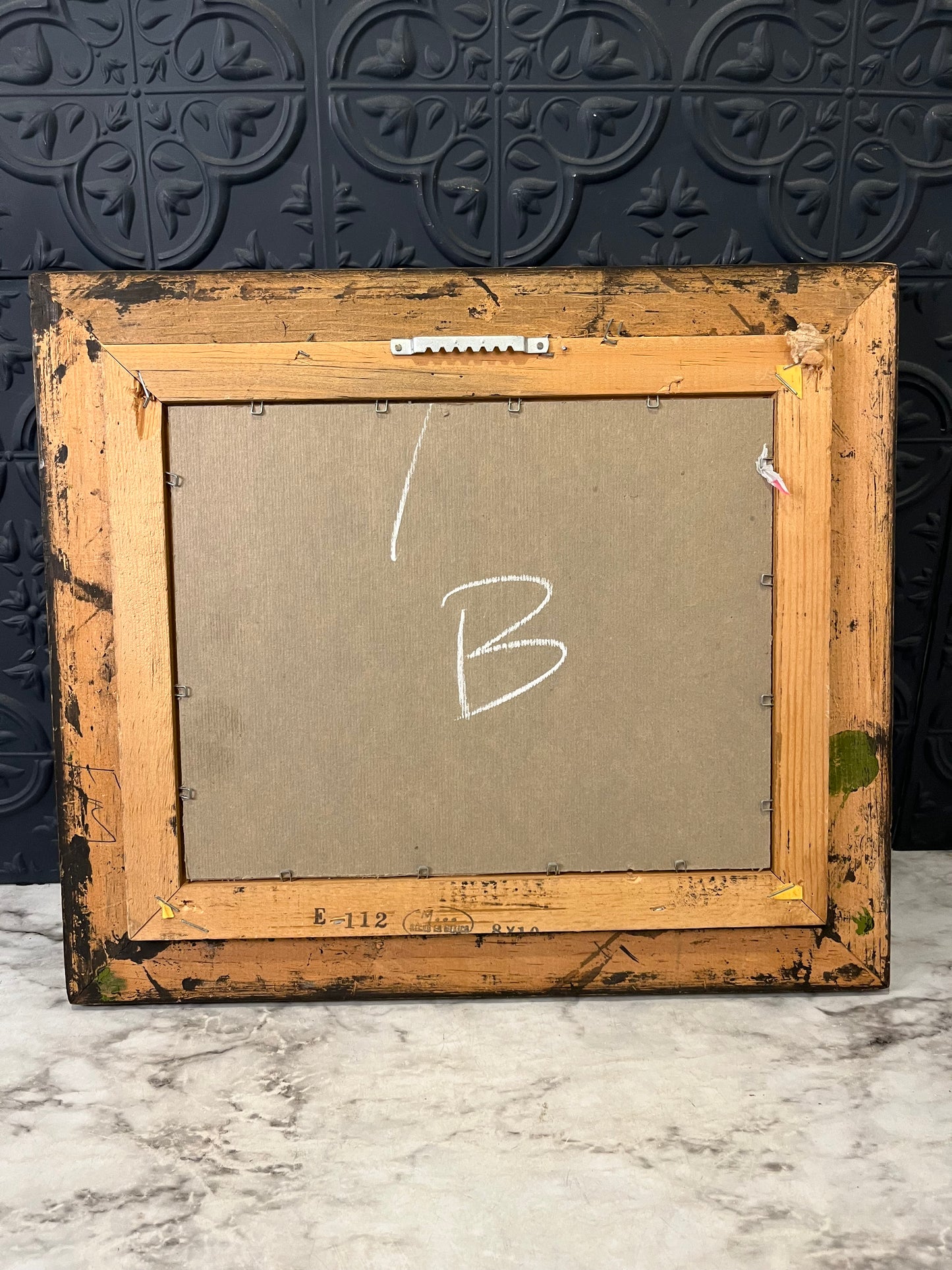 Oil Painting of Mountain and Fall Trees in Green Frame