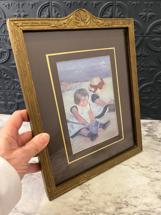 Framed Picture of Chidren Playing in sand