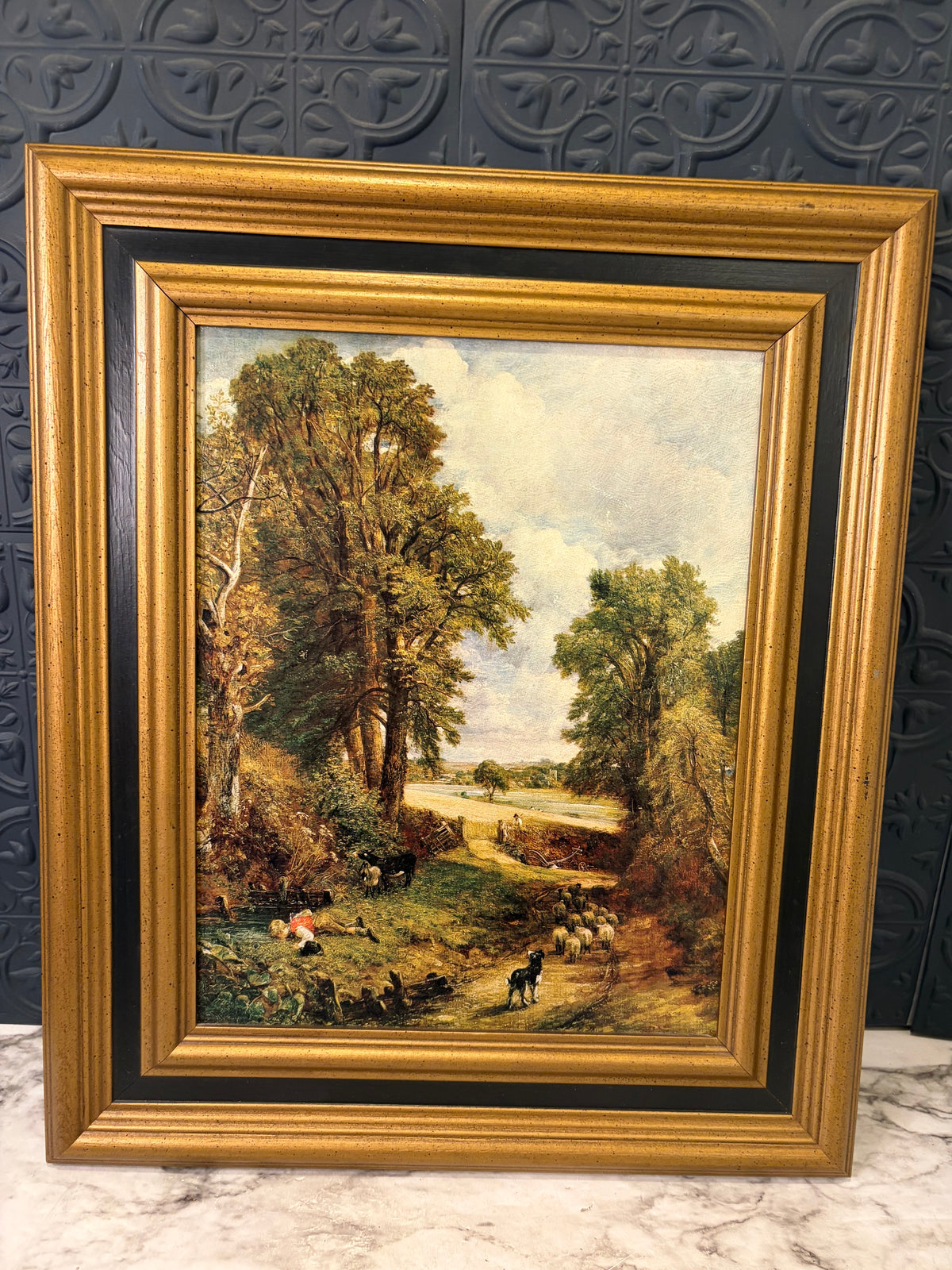 John Constable The Cornfield Print on Board Framed