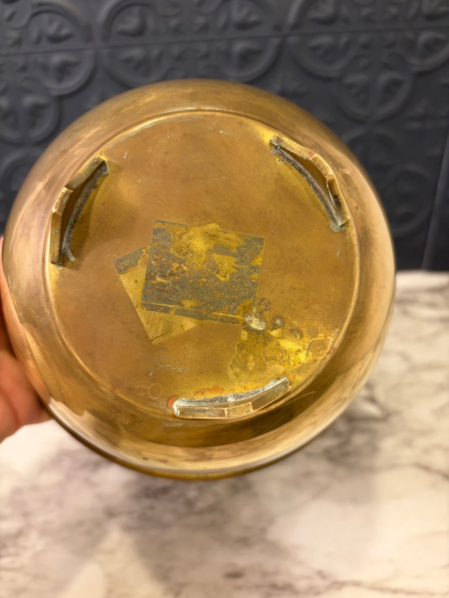 7" Brass Bowl with 3 Feet (2)