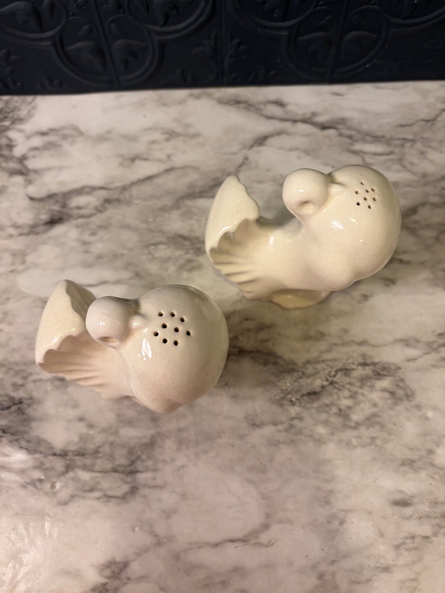 Ivory Dove Salt and Pepper Shakers