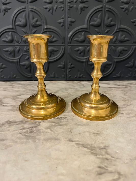 5.5 Brass Candle Holder  Round Base