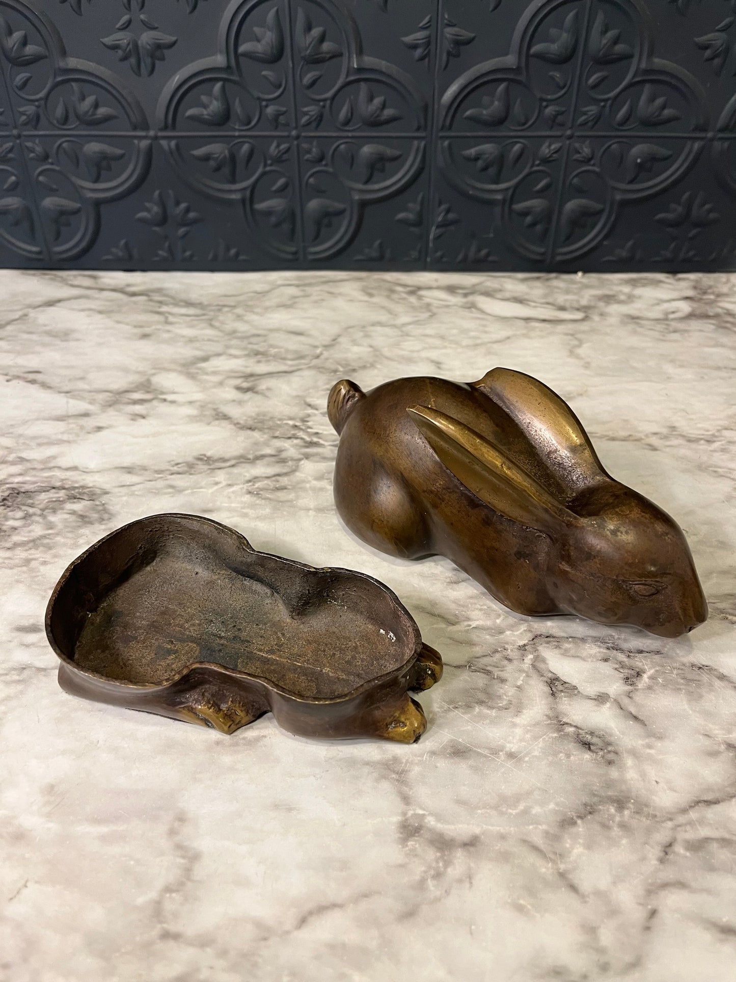 Brass Bunny Trinket Box