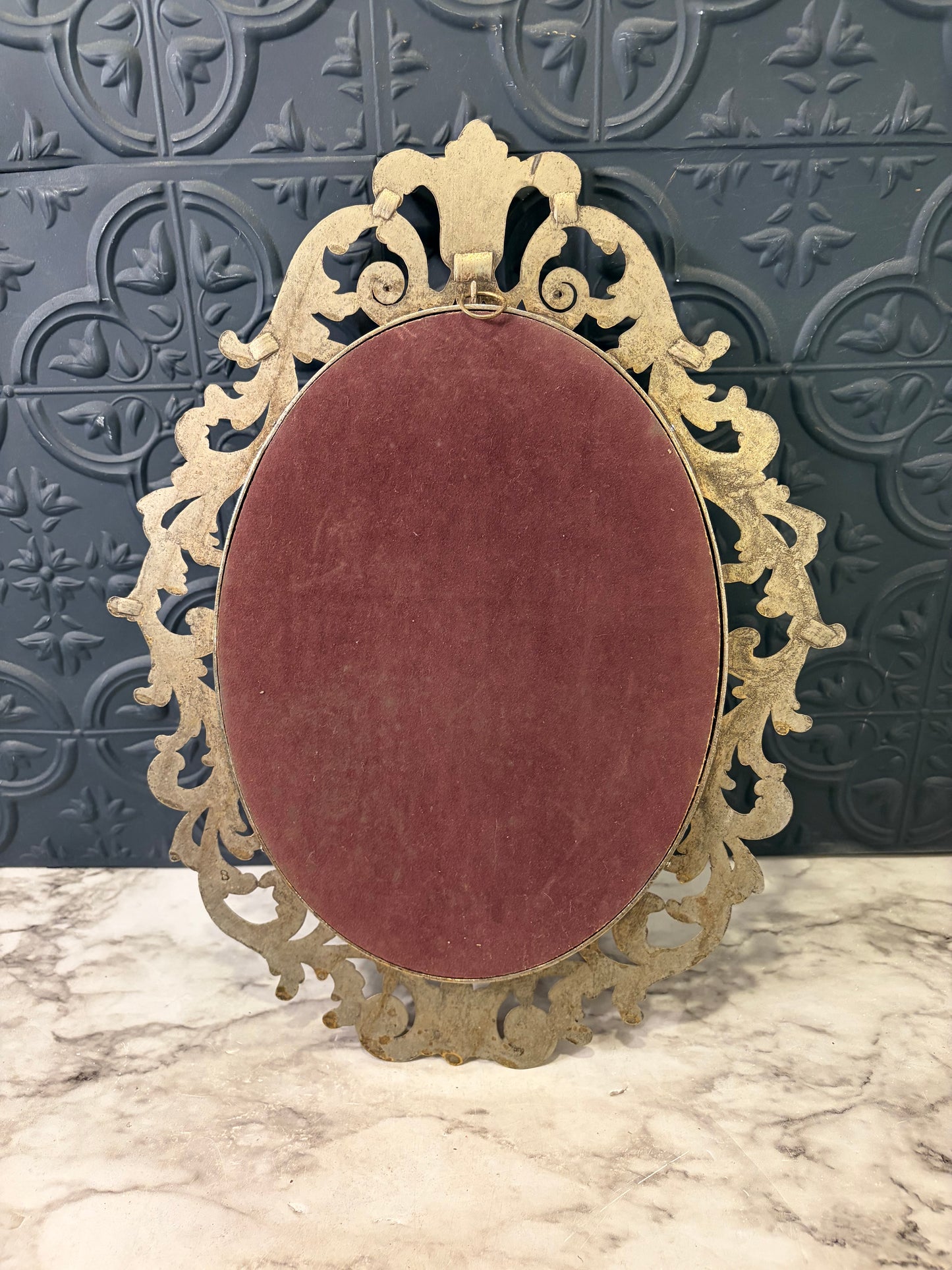 Bubble Glass Italian Metal Picture Red