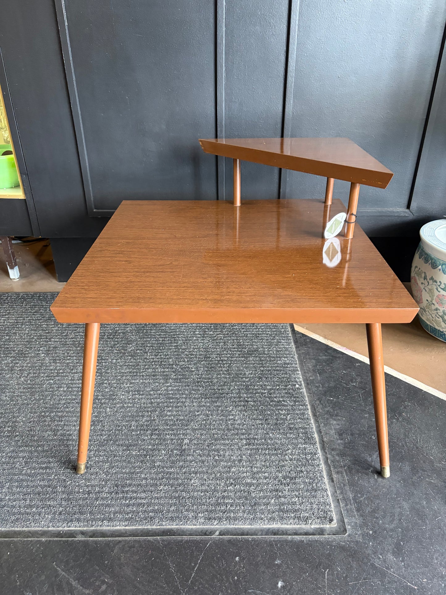MCM Corner Two-Tier Side Table