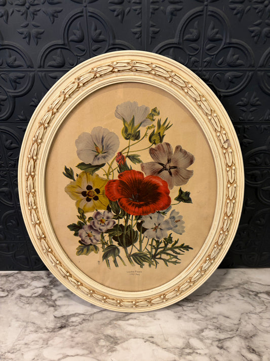 Prevost Print in Decorative Cream Oval Frame