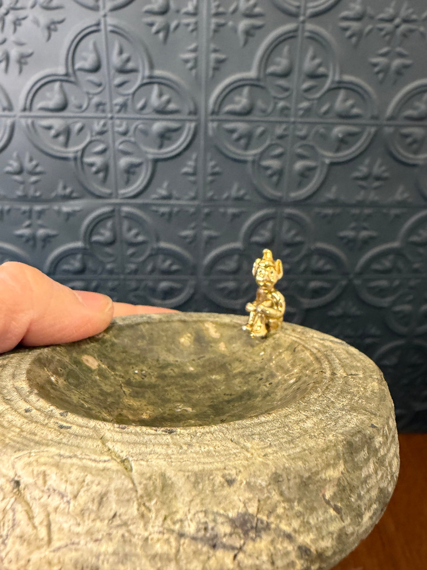 Petrified Stone Dish with Elf