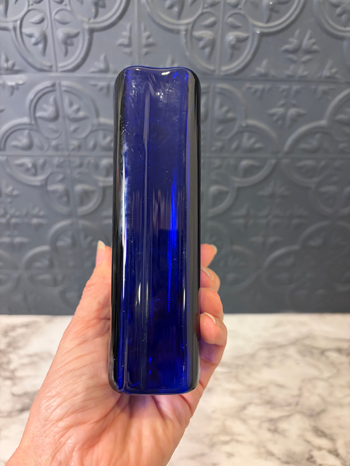 Cobalt Blue Glass Letter/Napkin Holder