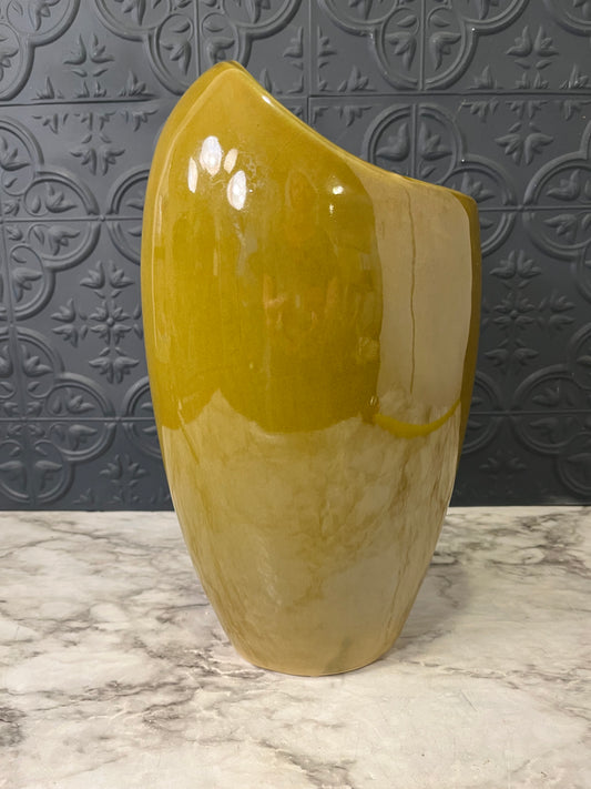 Avocado Green Asymmetrical Vase