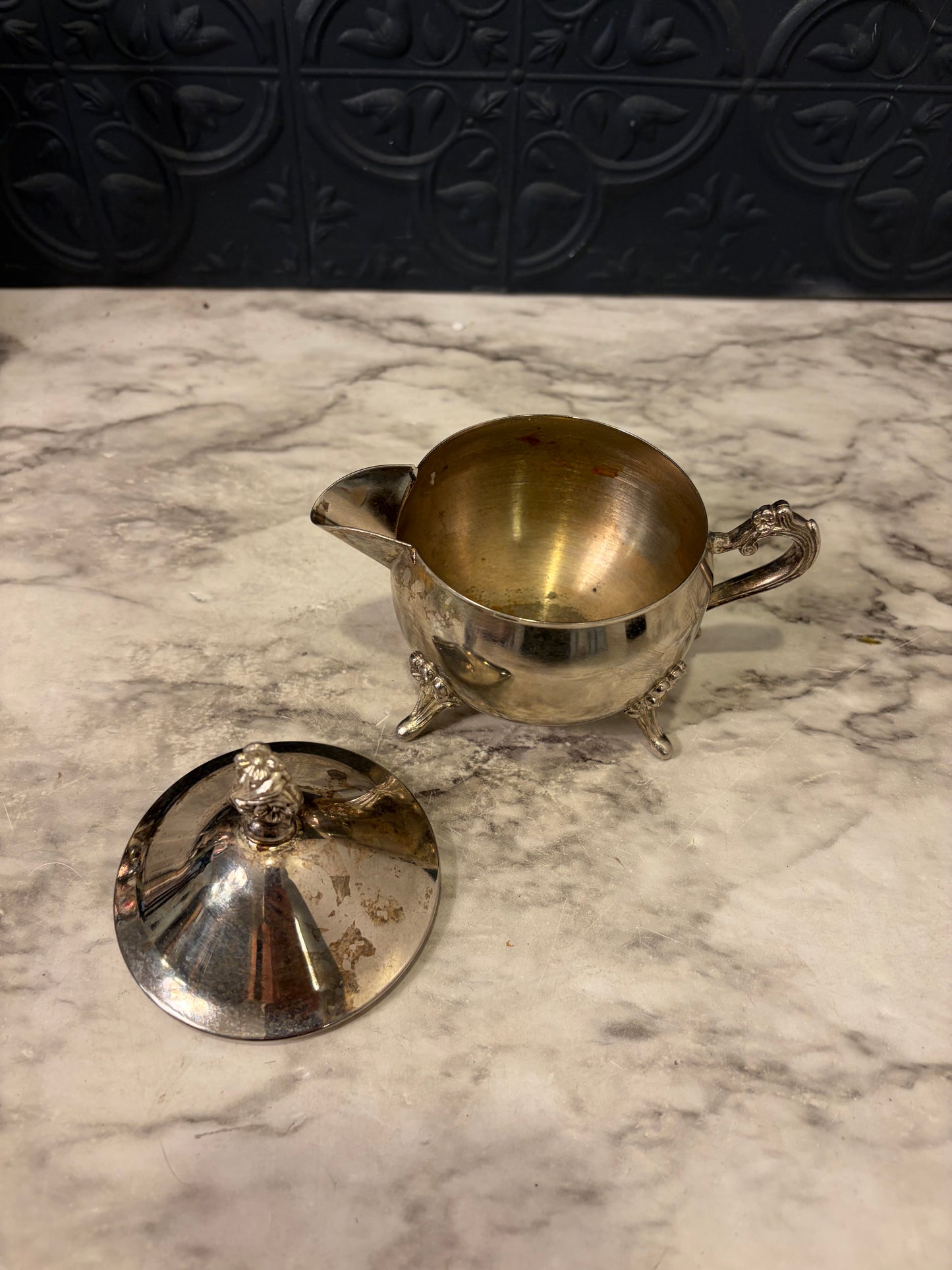 Silver Plate Creamer  with Feet