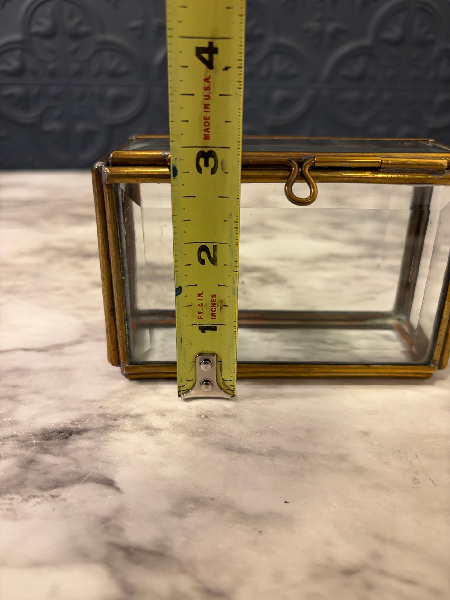 Brass and Glass Thin Rectangle Box