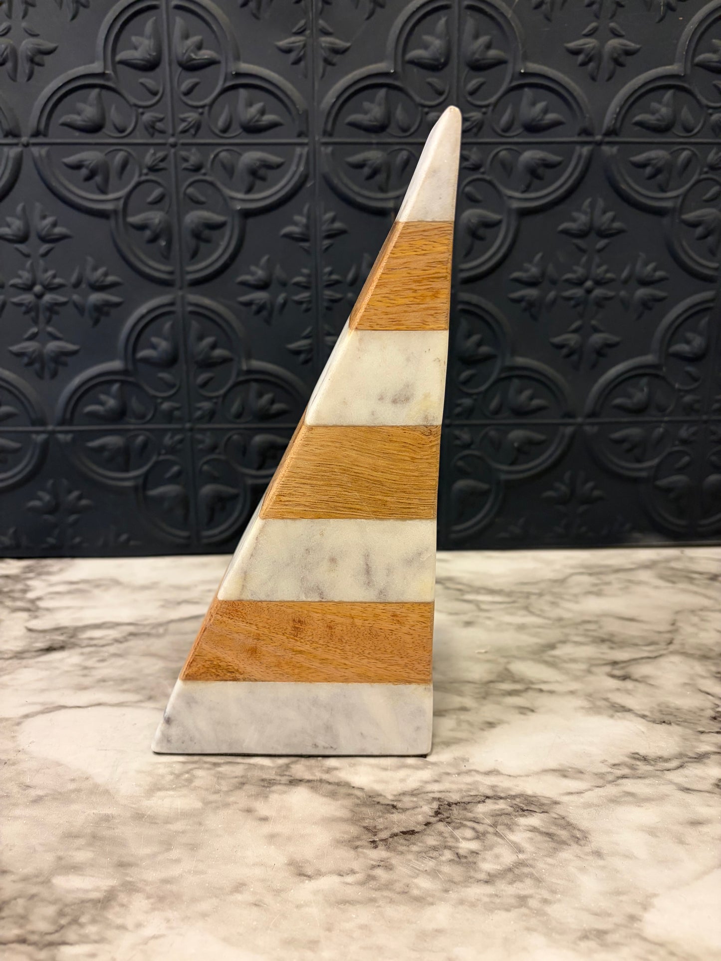 Marble and Wood Bookend