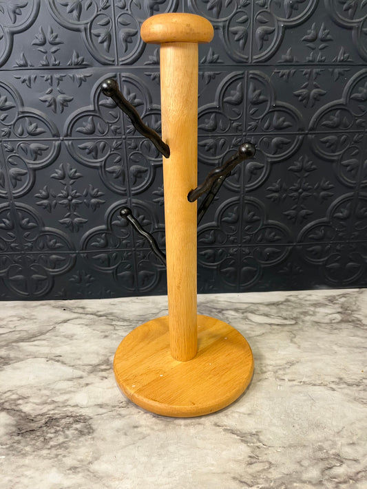 Wood and Metal Mug Rack