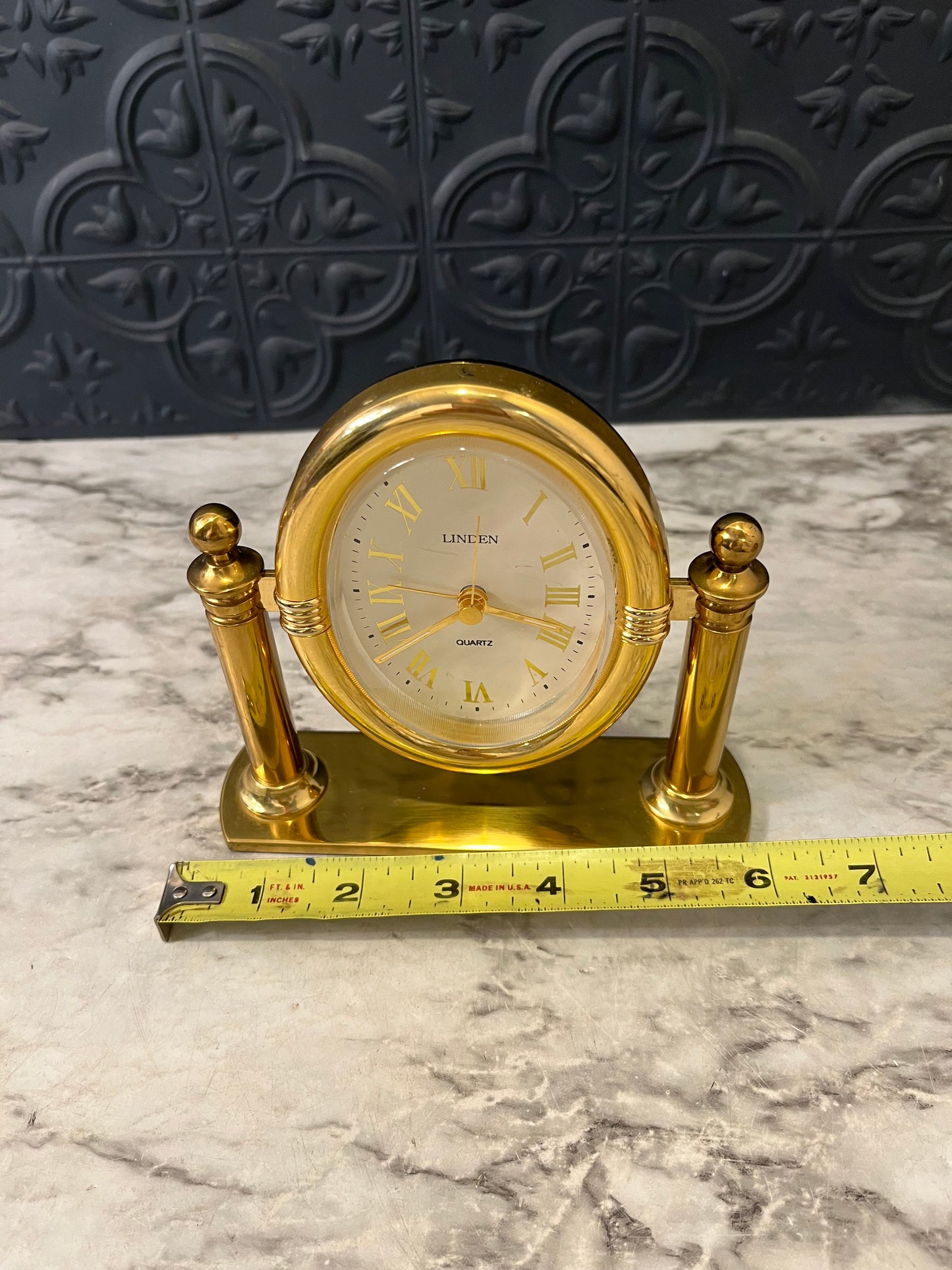 Brass Oval Linden Desktop Clock