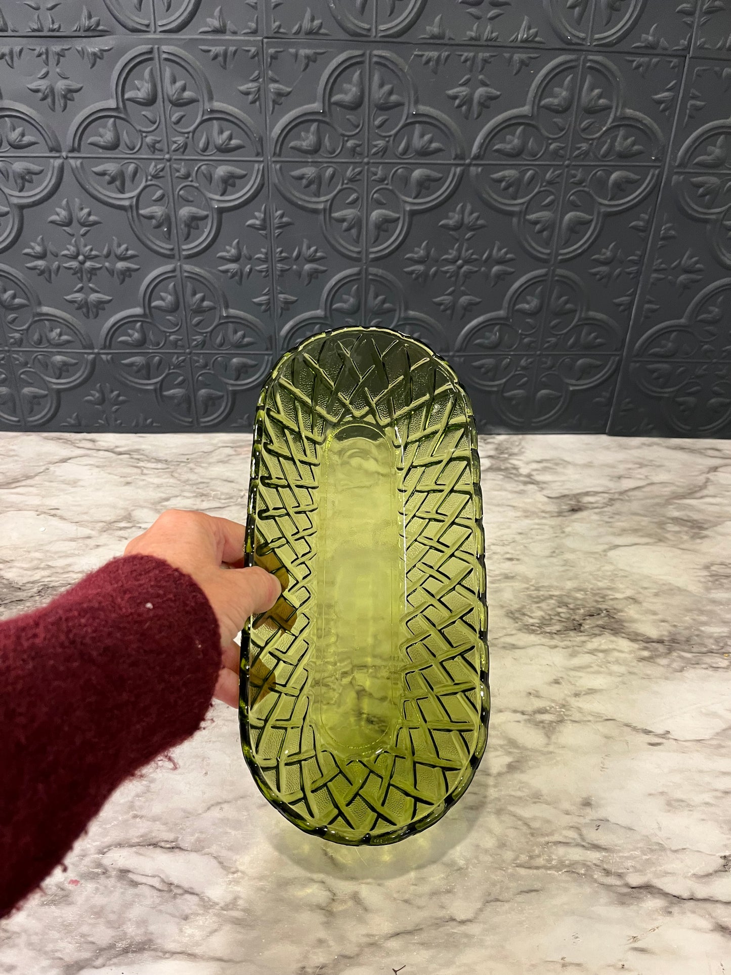 Indiana Glass Green Glass Dish