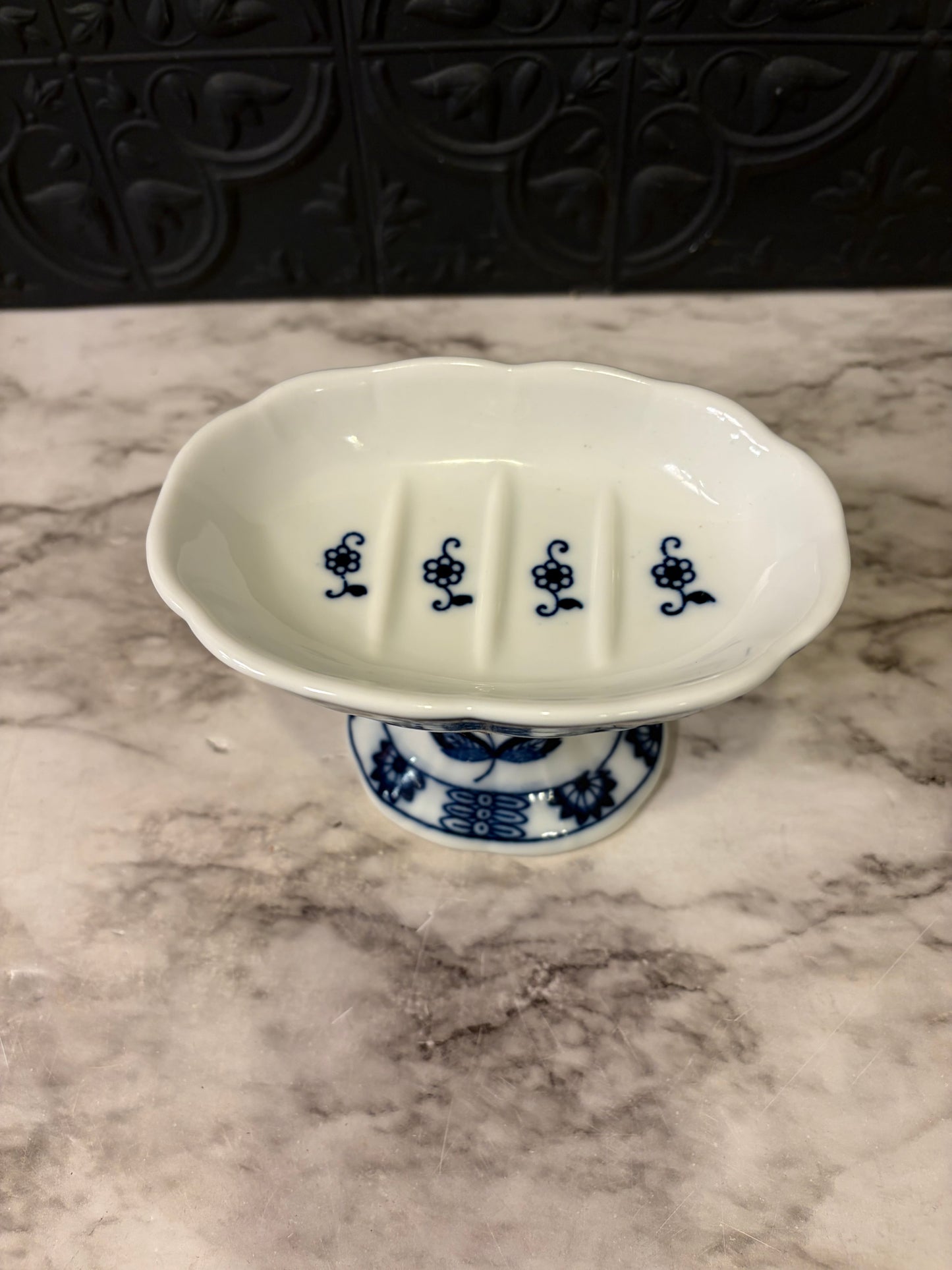 Vienna Woods Blue and White Porcelain soap dish
