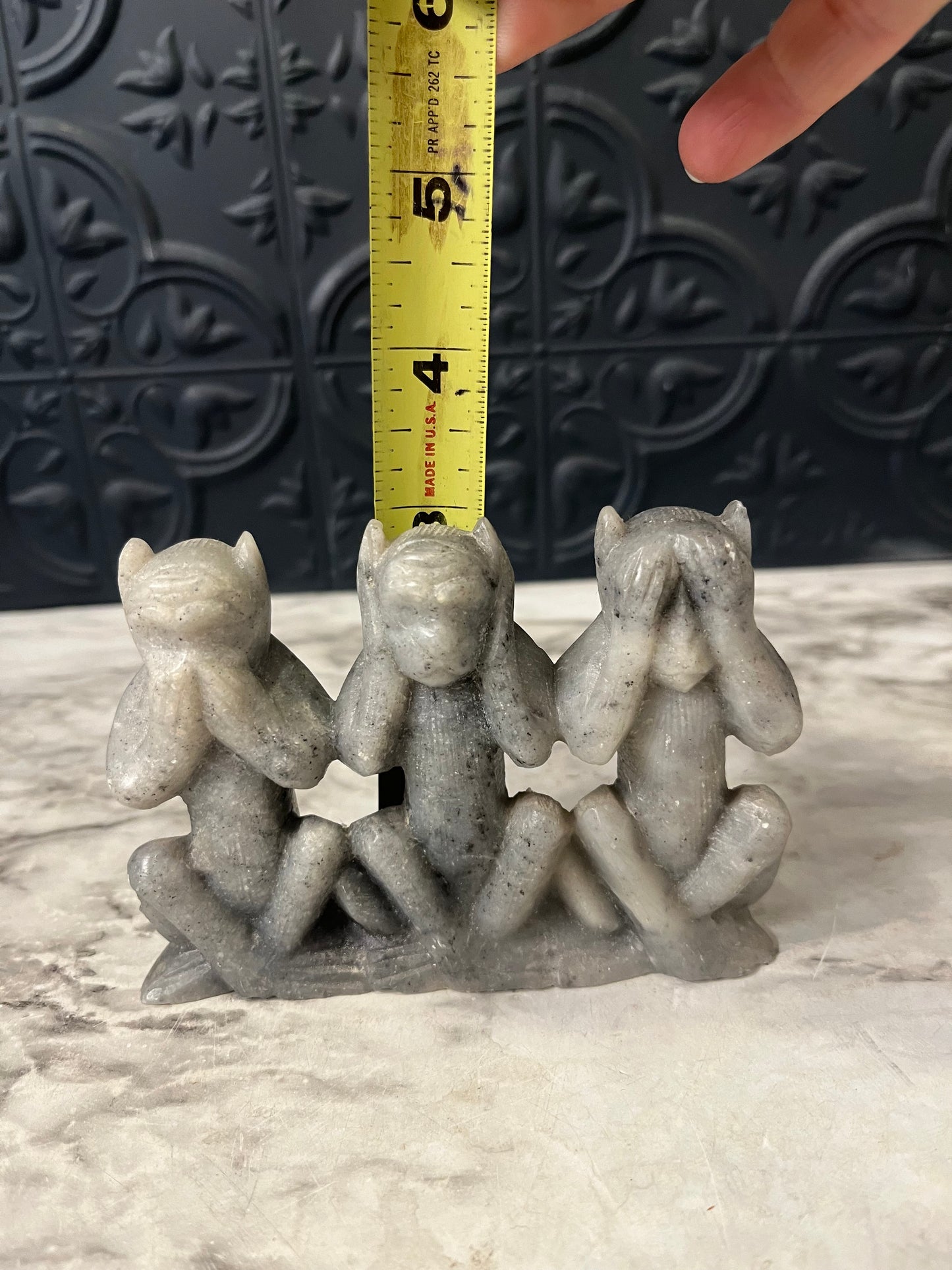 Three Monkey soapstone carving