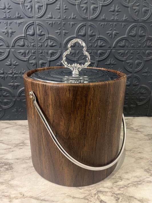 Vintage Ice Bucket with Silver top
