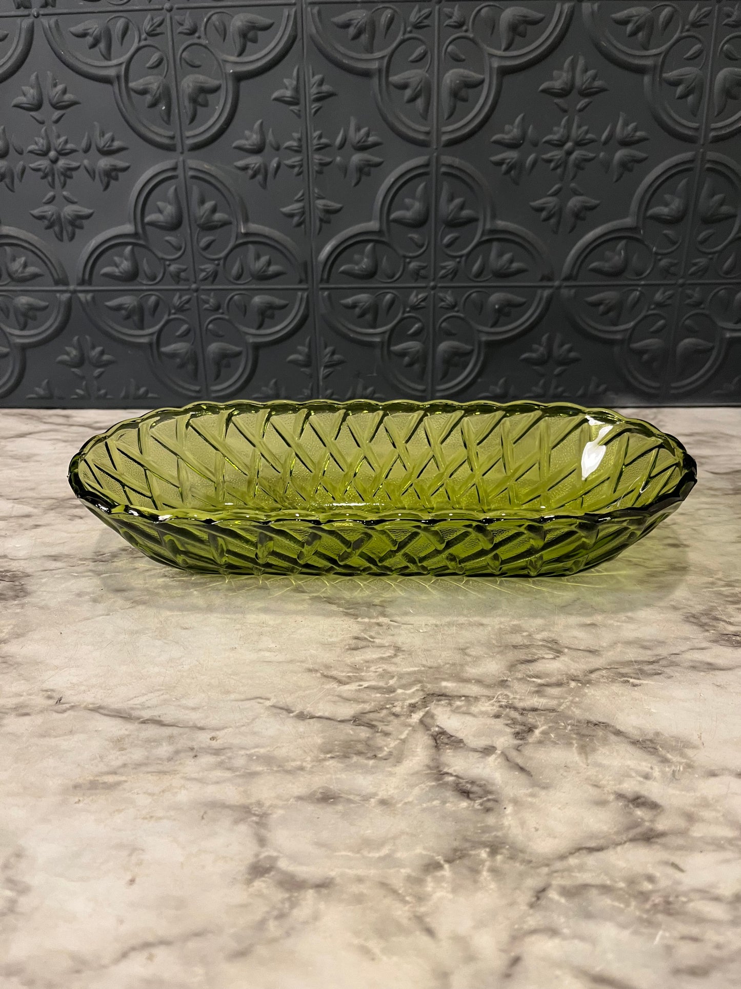 Indiana Glass Green Glass Dish