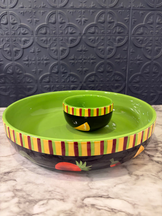 Crate and Barrel Chips and Dip Bowl