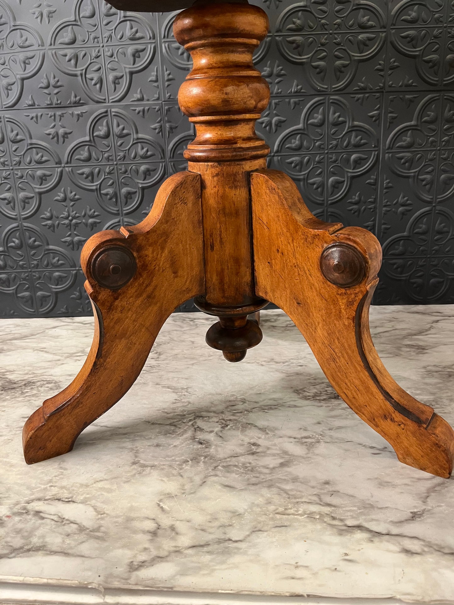 Piano Stool with Red Velvet Top