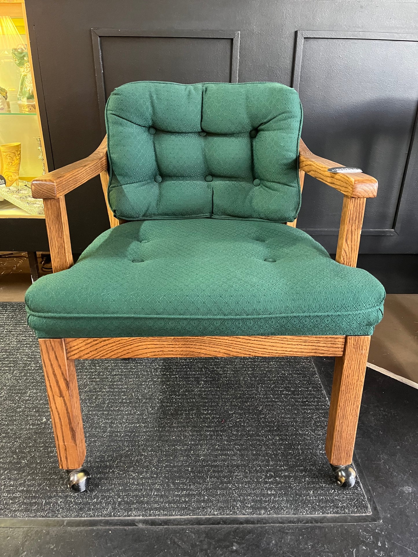 Green Rolling Chair with Cane