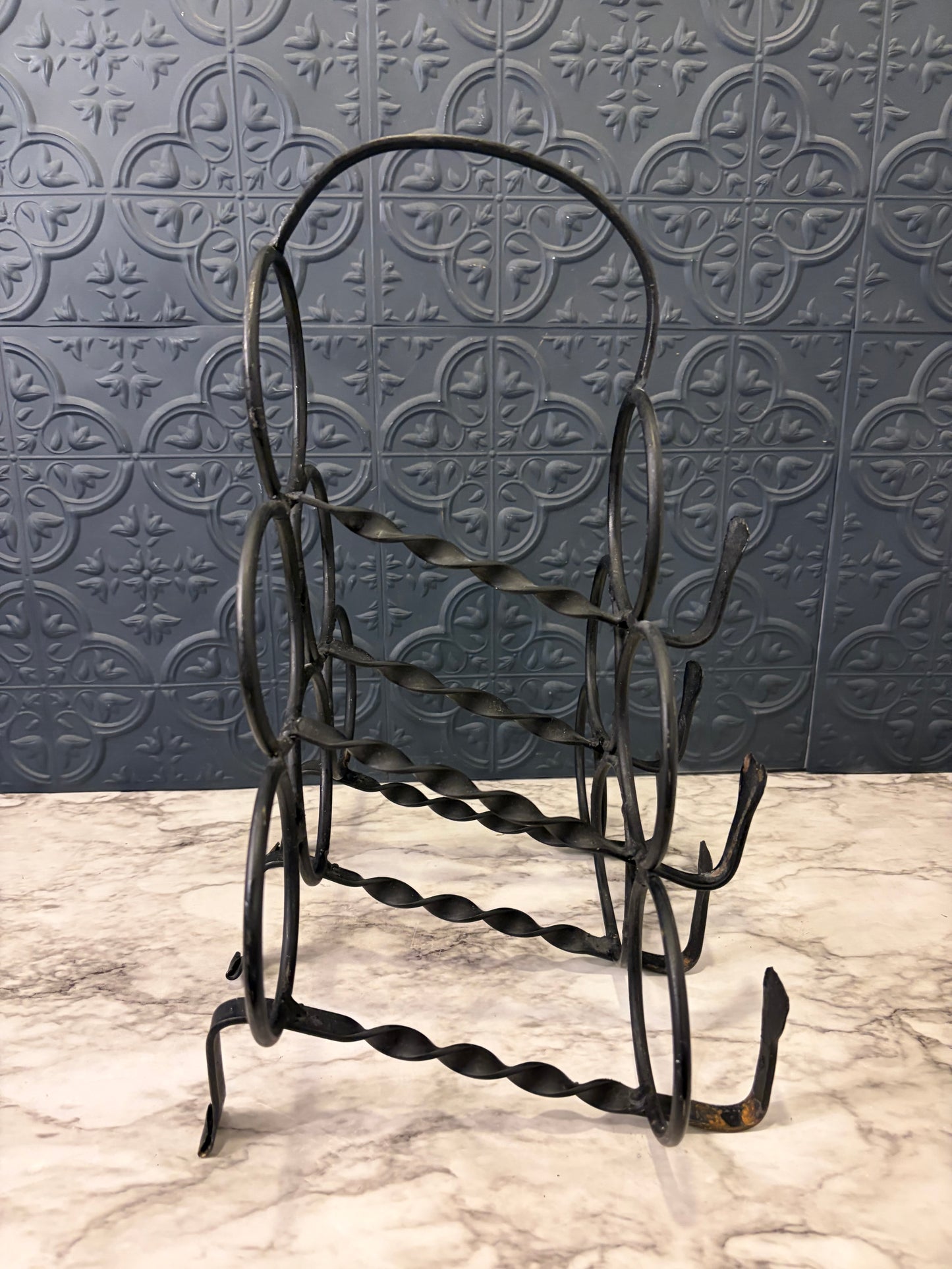 Brutalist Black Iron Wine Rack