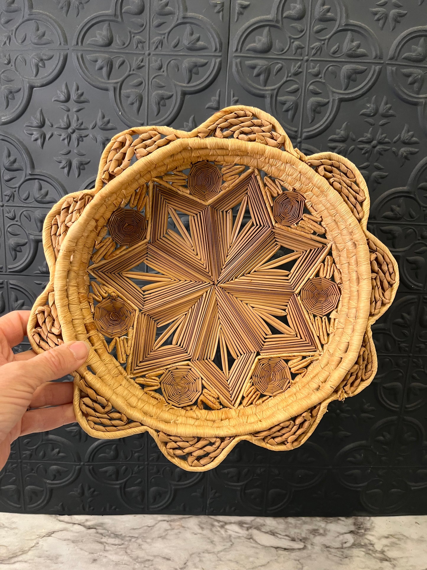 10.5 Basket with Star Design and ruffle edge