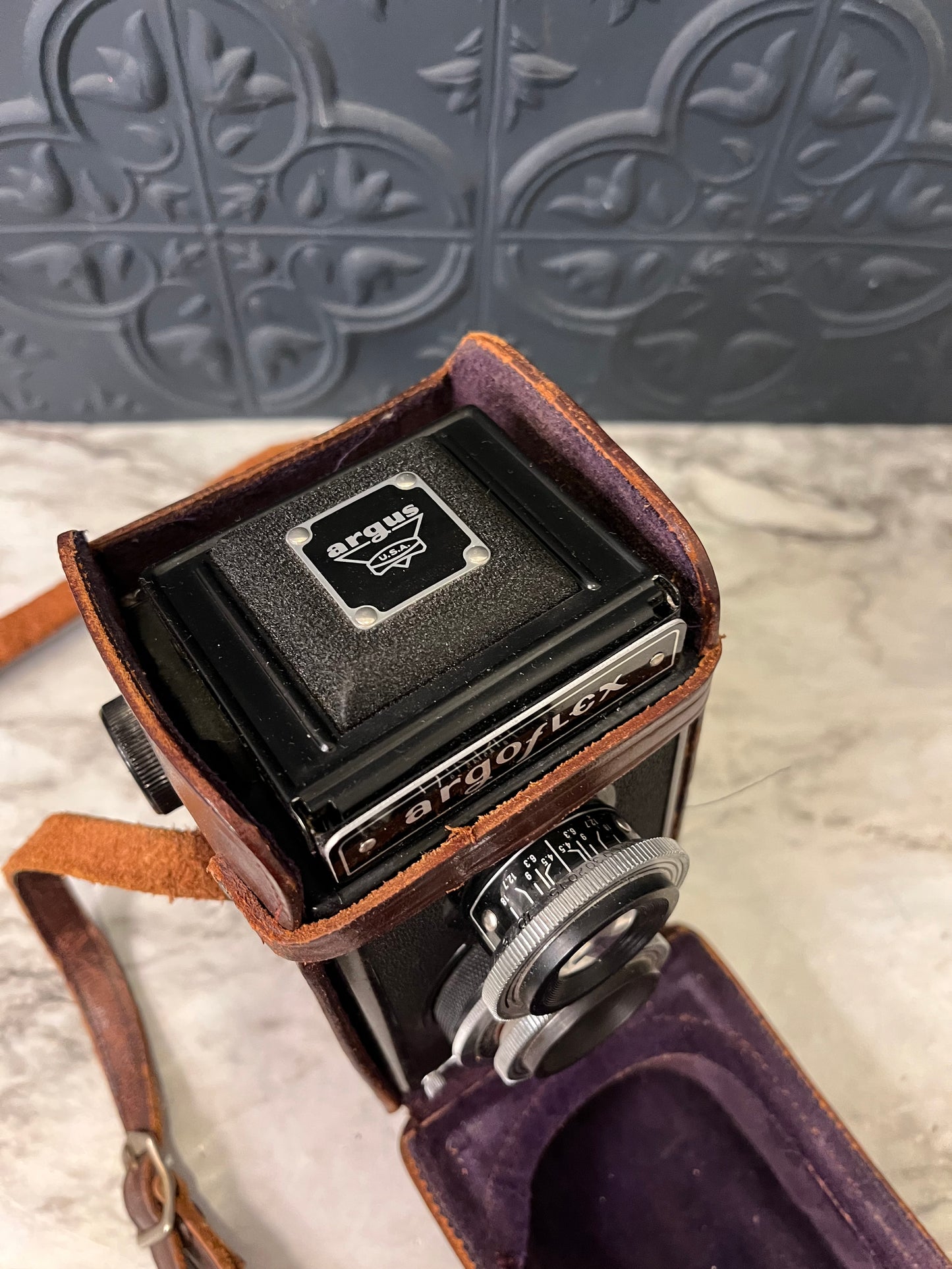 Argoflex TLR Camera in leather Case