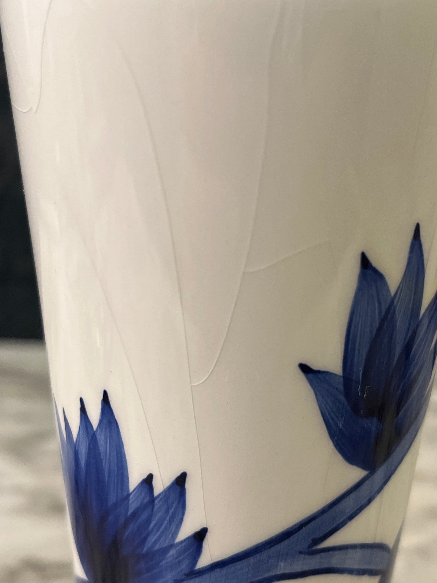 Blue and white Candle Holder 8.5:"