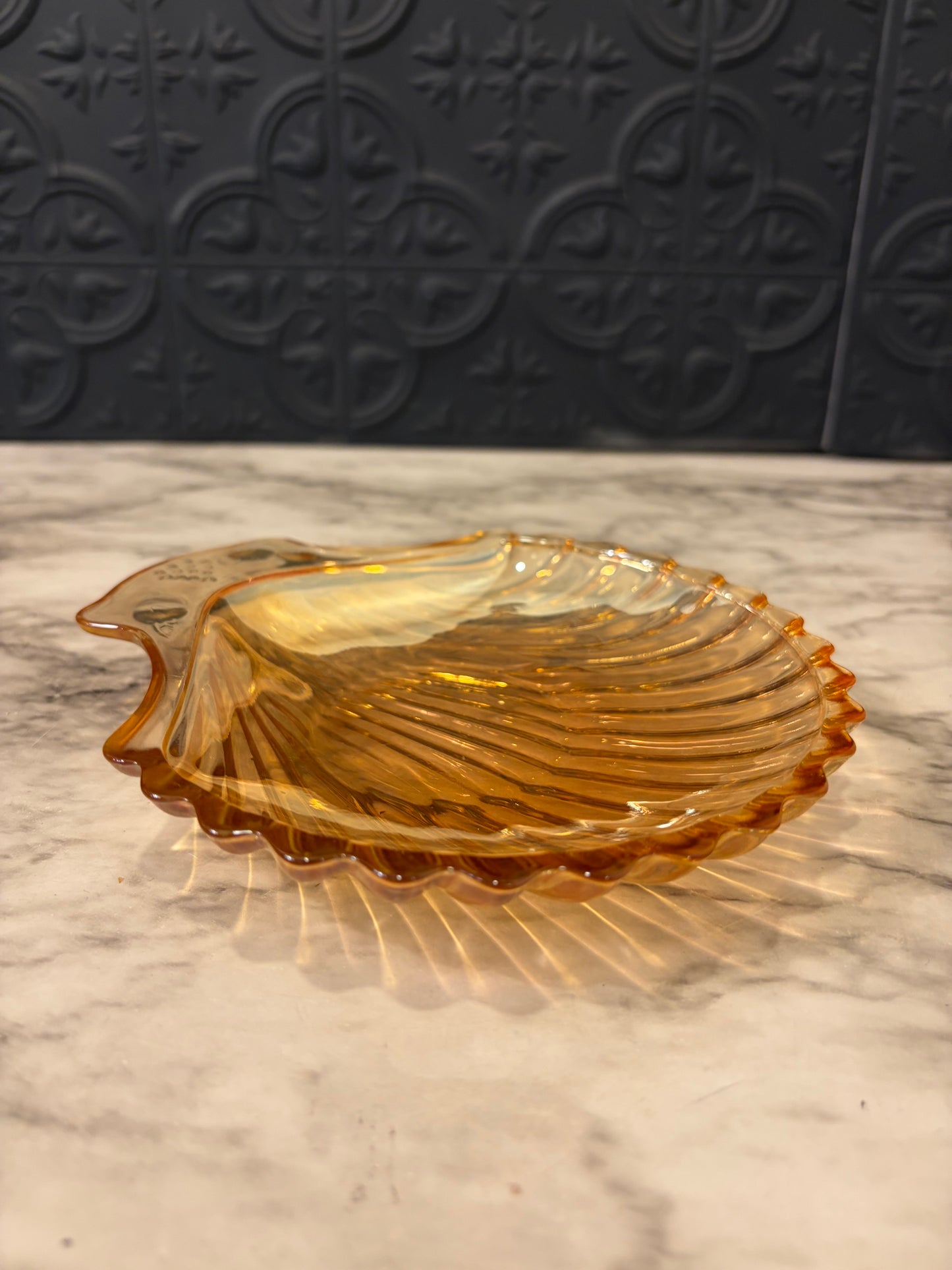 Indiana Glass Harvest Grape Carnival Shell Dish