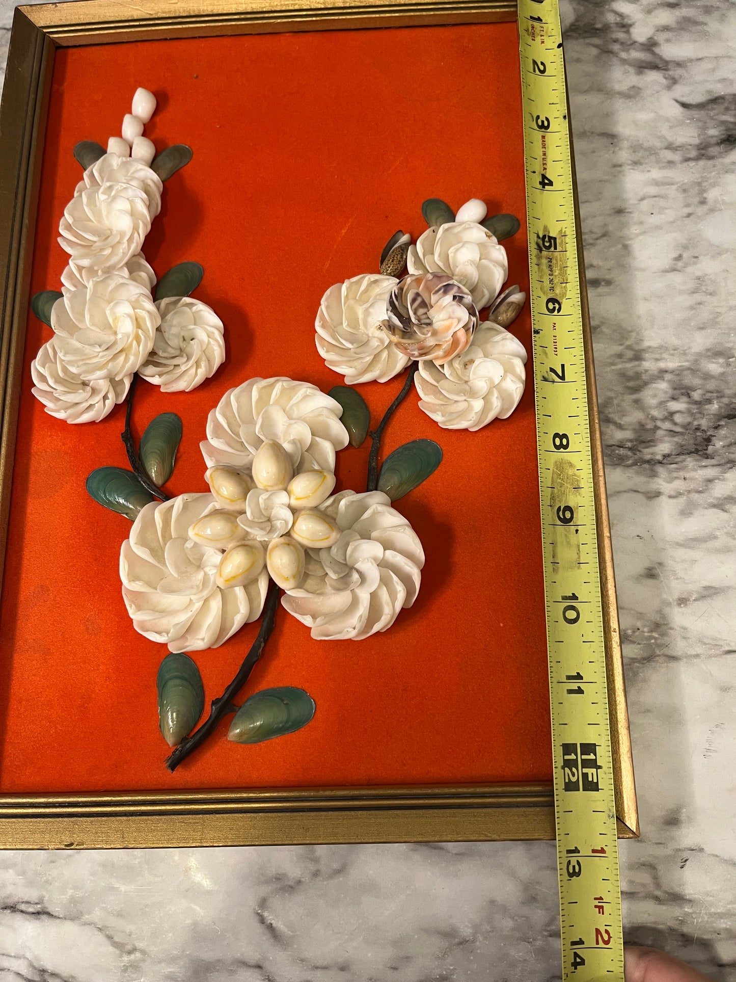 Handmade Floral Shell Picture