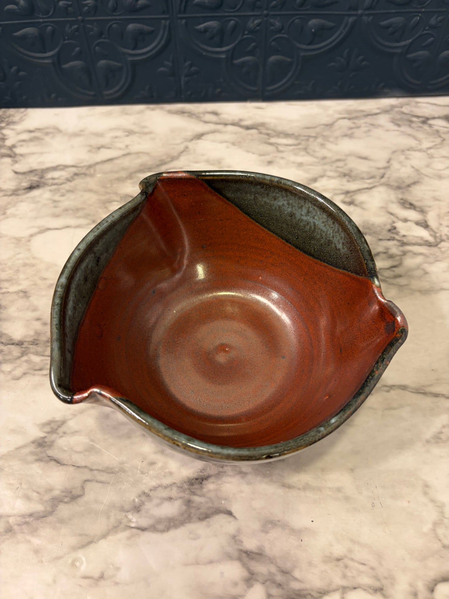 Red Glazed Pottery Bowl