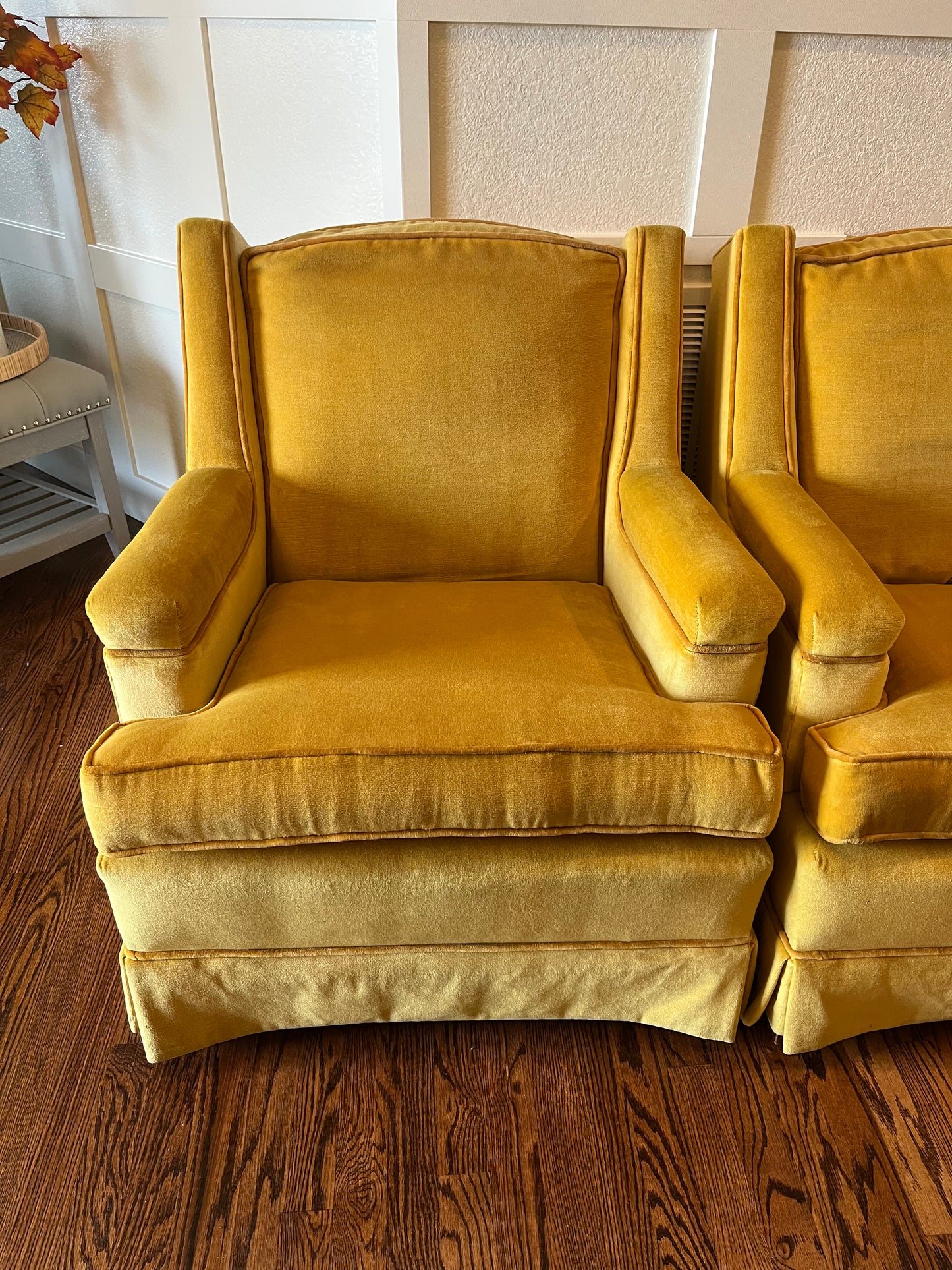 Ethan Allen Gold Velvet Chair - Each