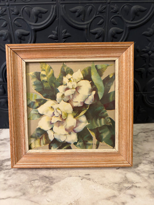 Square Magnolia Print Framed
