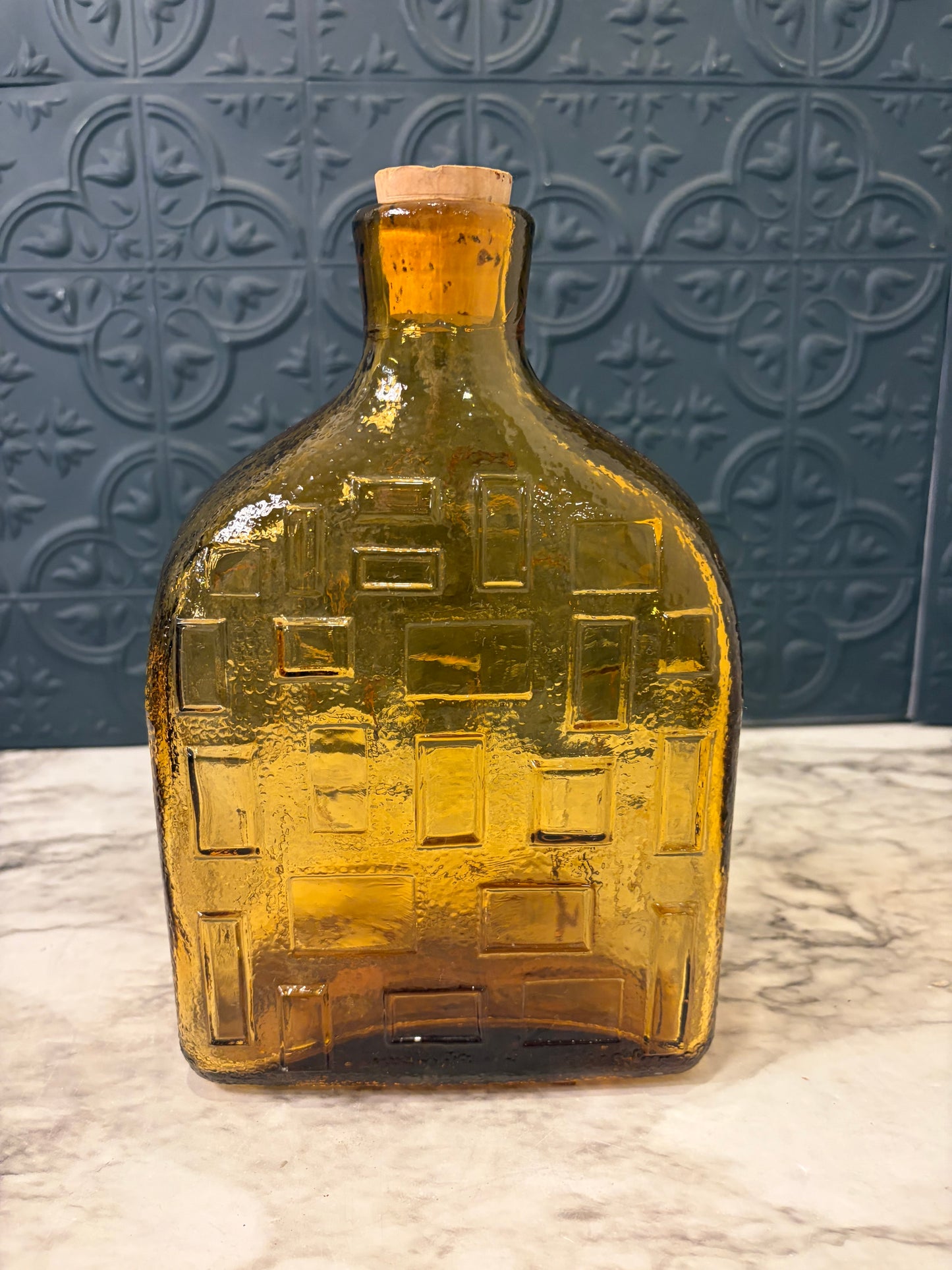 Amber Glass Empoli Decanter Missing Top