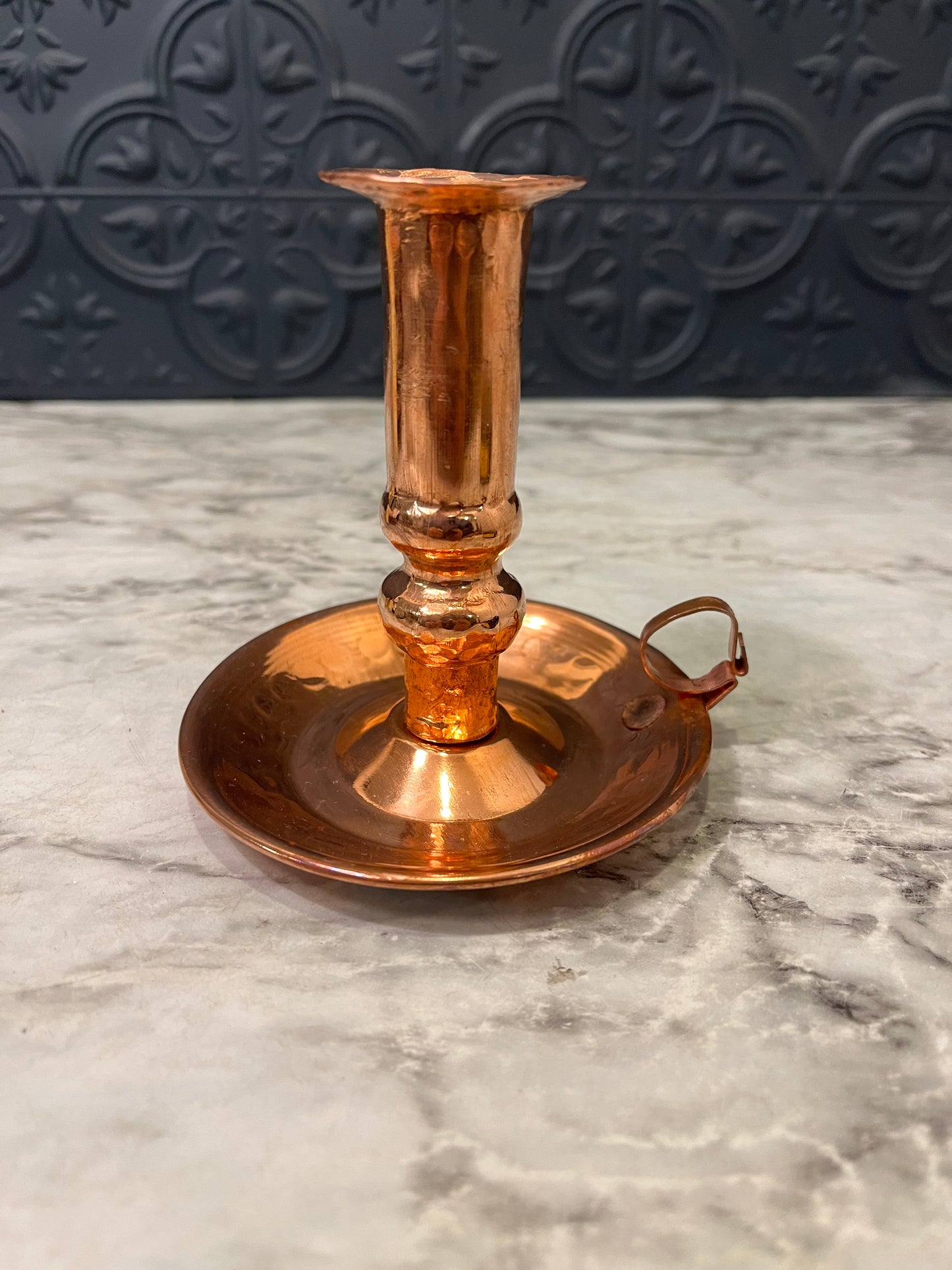 Hammered Copper Chamberstick