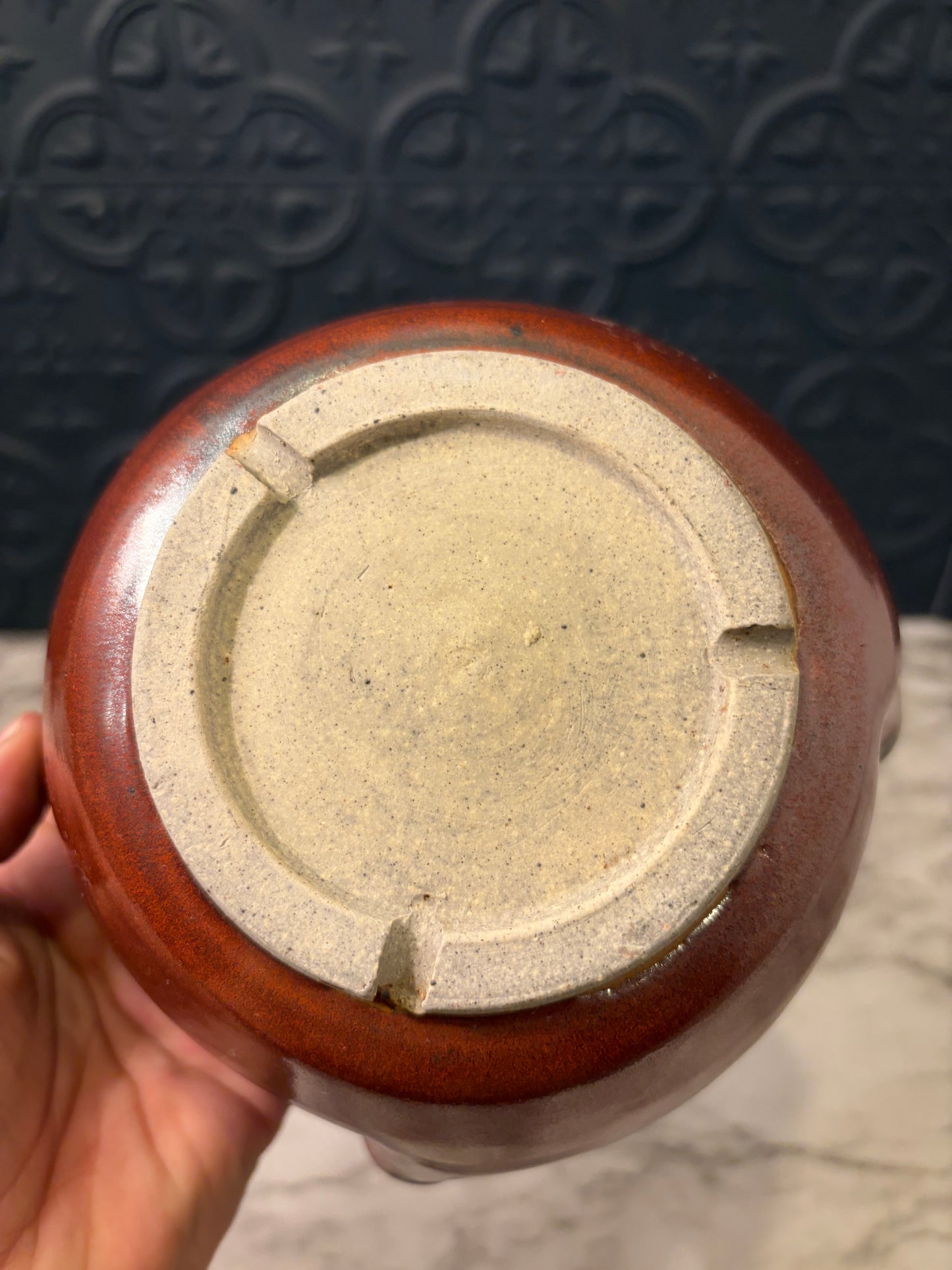 Red Glazed Pottery Bowl