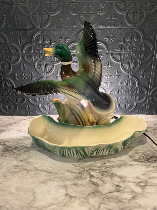 1958 Lane and Co Mallard Duck Lamp and Planter