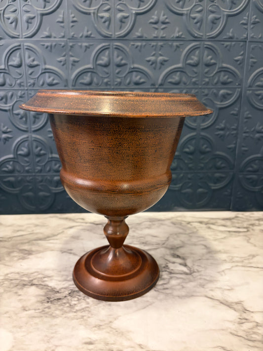 Brown Metal Trophy  Planter 9"